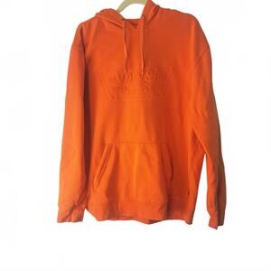 Vans Men Sweatshirt XL Orange Hoodie‎ Logo Skater Pockets Long Sleeve Pullover